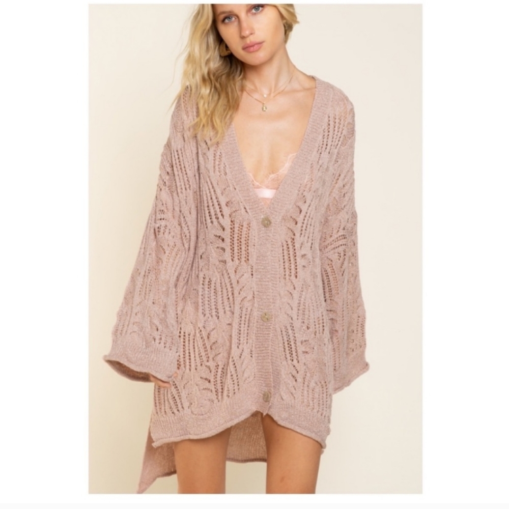 π₯³HPπ₯³New boutique Pol mauve v neck cardigan - Picture 8 of 11